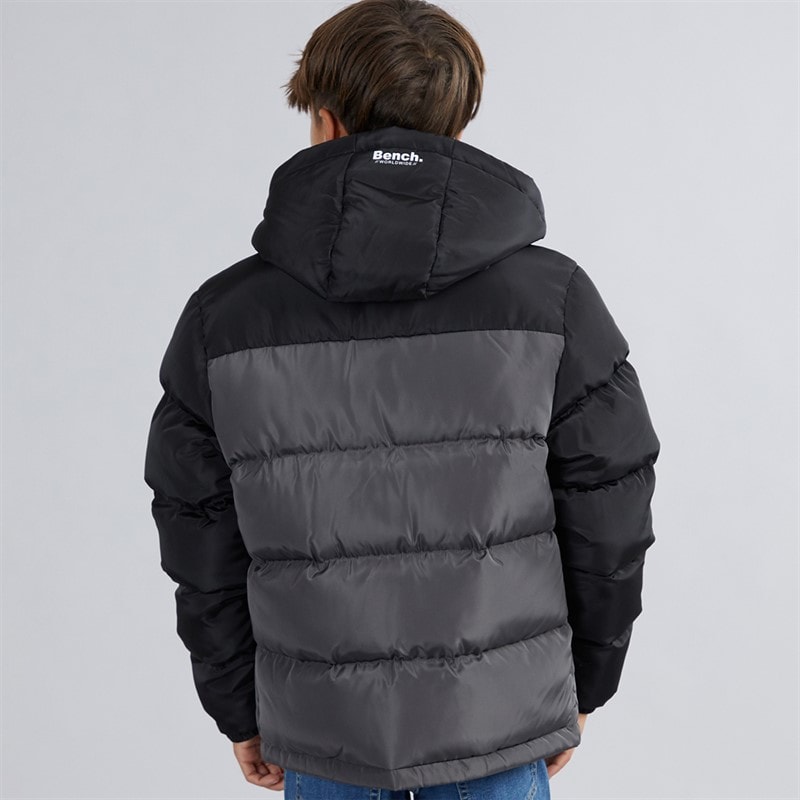 Boys Vireo Hooded Puffer Coat Dark Grey/Black - Image 2