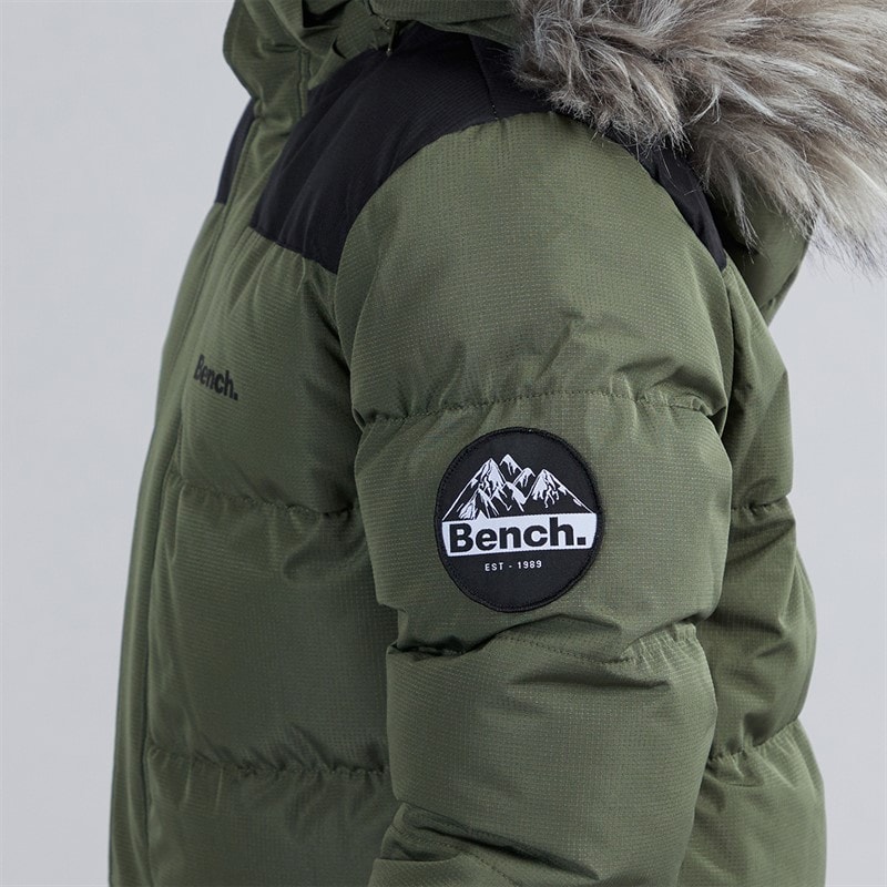 Boys Propp Padded Parka Coat Khaki - Image 3