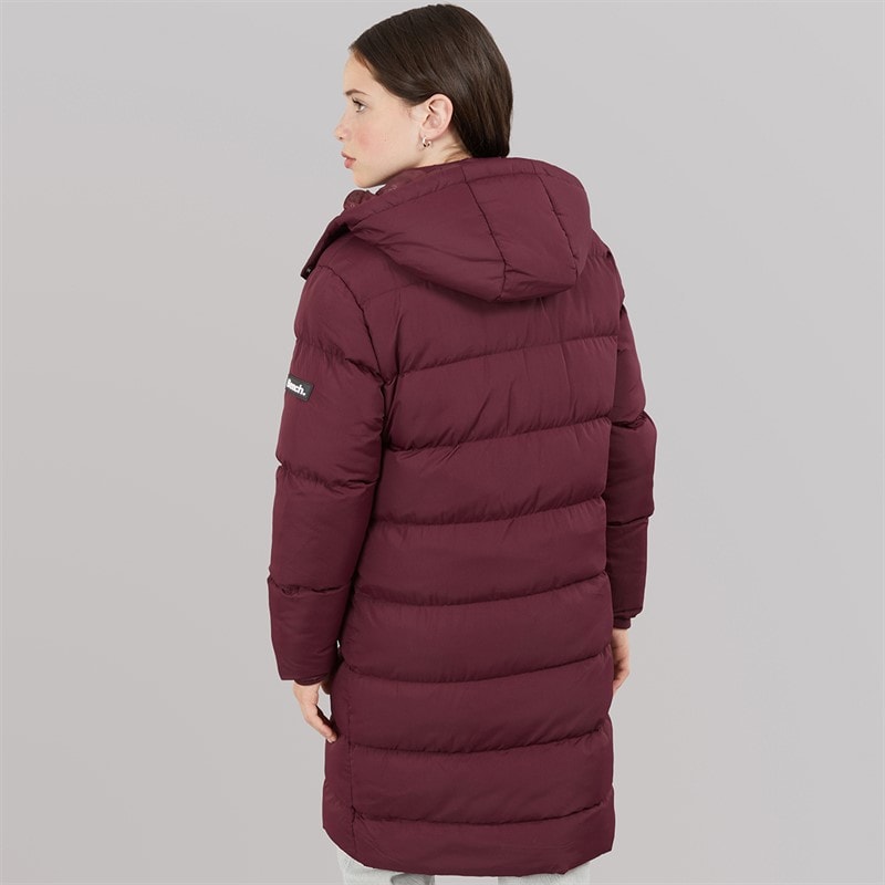 Girls Eualie Long Maxi Length Coat Cherry - Image 2