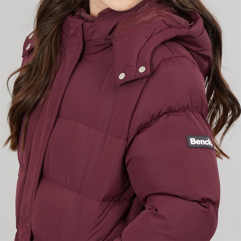 Girls Eualie Long Maxi Length Coat Cherry - Image 5