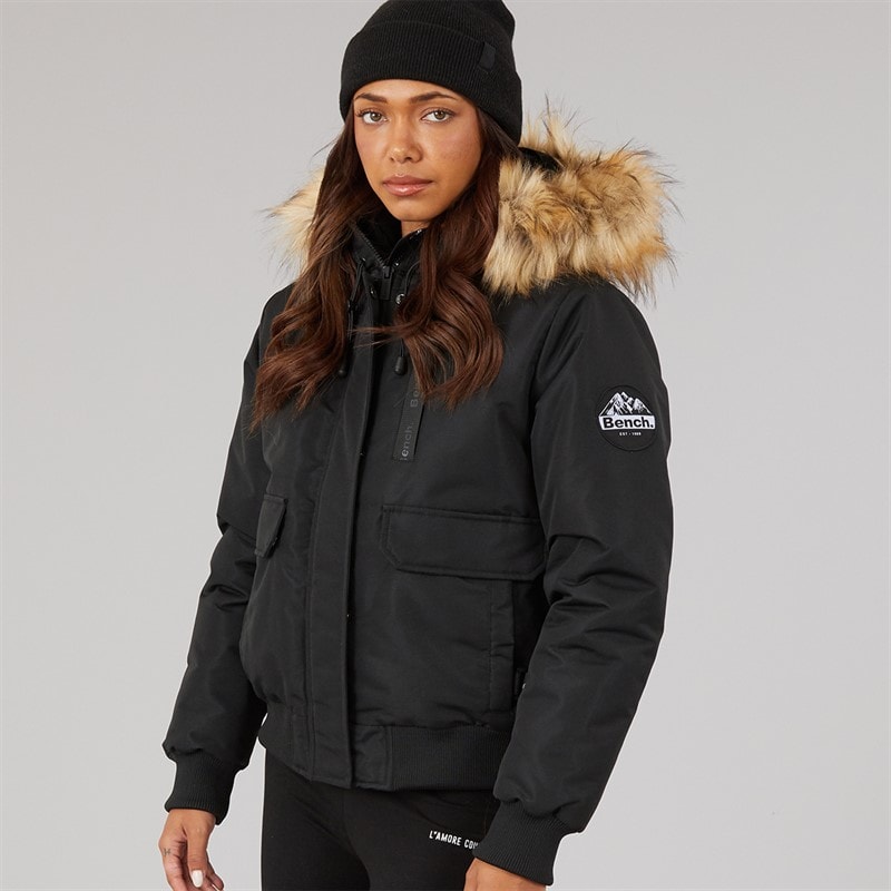 Womens Sabby Padded Bomber Jacket Black - Image 3
