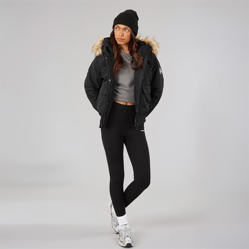 Womens Sabby Padded Bomber Jacket Black - Image 4