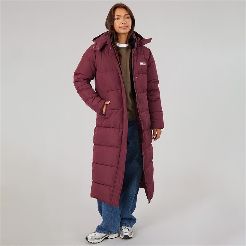Womens Zephryine Long Length Puffer Coat Cherry Lacquer - Image 4