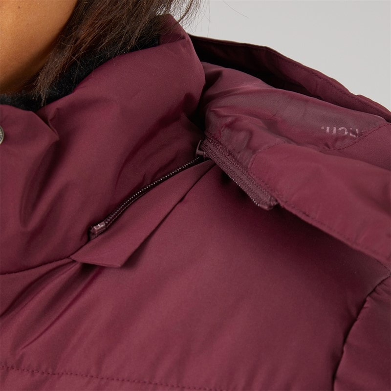 Womens Zephryine Long Length Puffer Coat Cherry Lacquer - Image 5