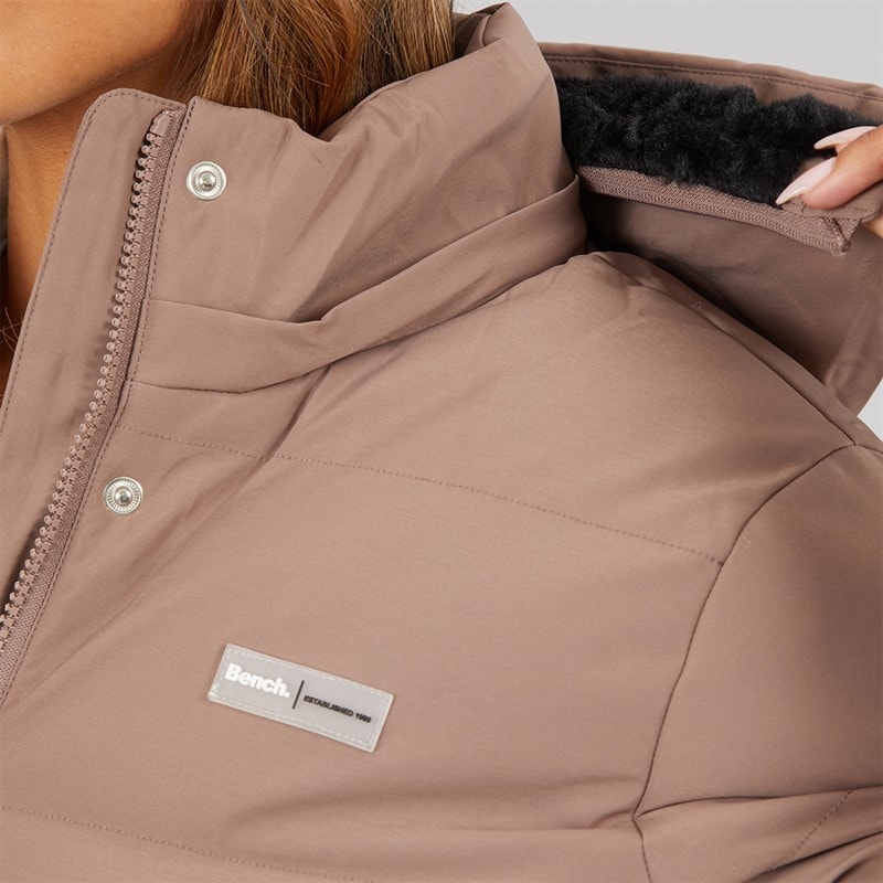 Womens Atha Short Puffer Jacket Light Brown - Image 3
