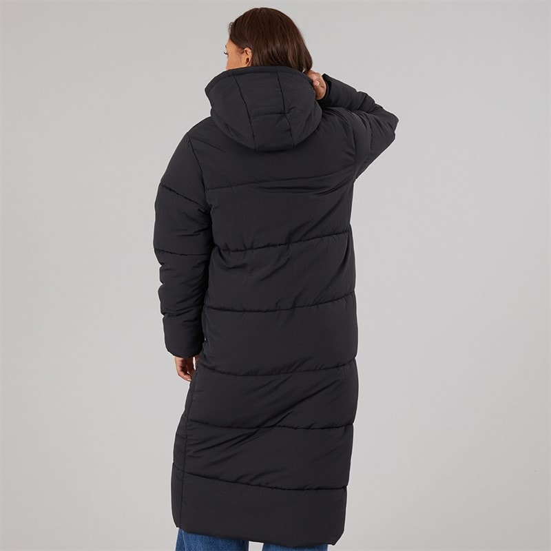 Womens Cinder Long Length Puffer Coat Black - Image 2