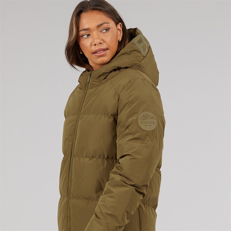 Womens Eli Maxi Length Waterproof Jacket Dark Olive - Image 3
