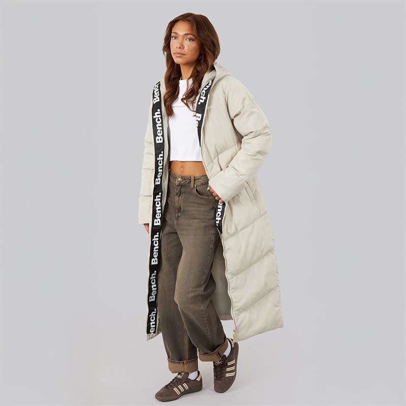 Womens Eventhe Long Length Puffer Coat Dark Chalk - Image 5