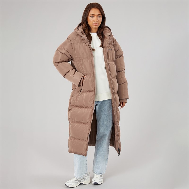 Womens Ryelle Maxi Length Puffer Coat Light Brown - Image 4