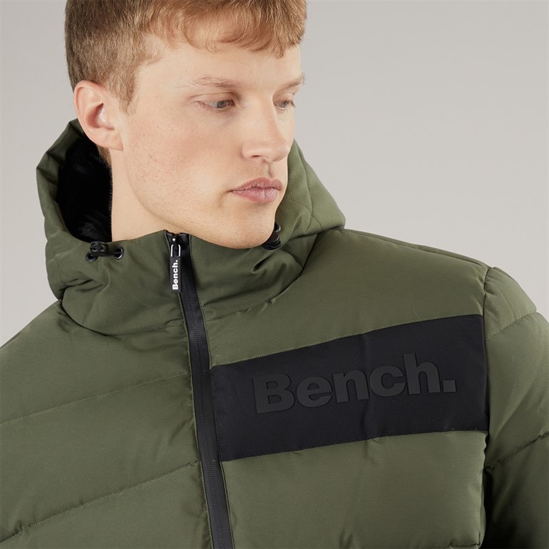 Mens Rynor Padded Coat Faded Olive - Image 3
