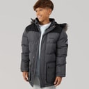 Boys Propp Padded Parka Coat Steel Grey