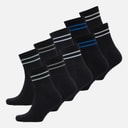 Mens Ten Pack Quarter Socks Black