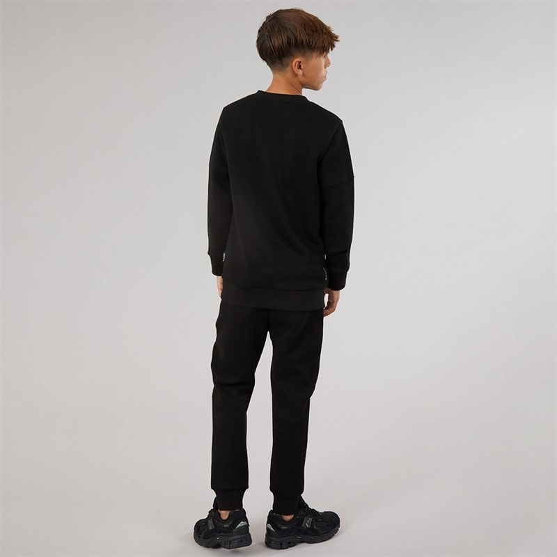 Boys Techshun Sweatshirt And Joggers Tracksuit Black - Image 2