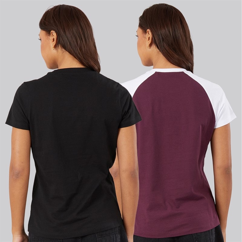 Womens Eldara Two Pack T-Shirts Cherry Lacquer/White - Image 2