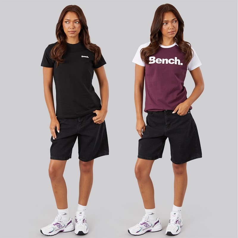 Womens Eldara Two Pack T-Shirts Cherry Lacquer/White - Image 3
