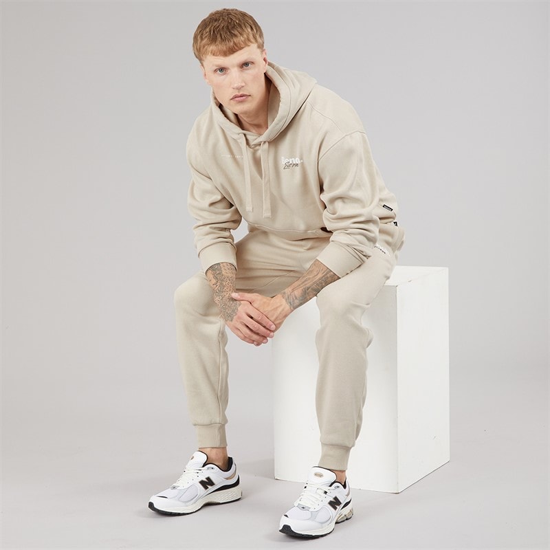 Mens Draley Oversized Graphic Tracksuit Stone Grey - Image 4