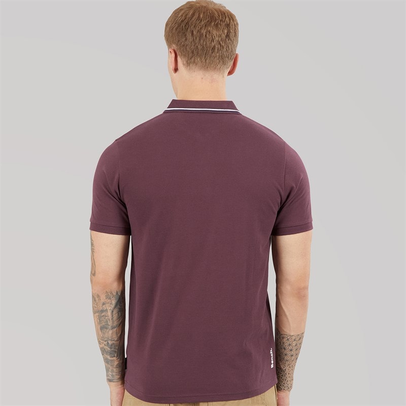 Mens Gruff Polo Shirt Deep Burgundy - Image 2
