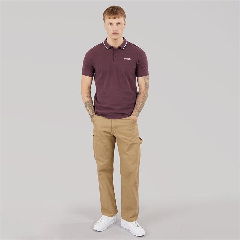 Mens Gruff Polo Shirt Deep Burgundy - Image 4