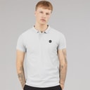 Mens Nyrus Textured Polo Shirt Frost Grey