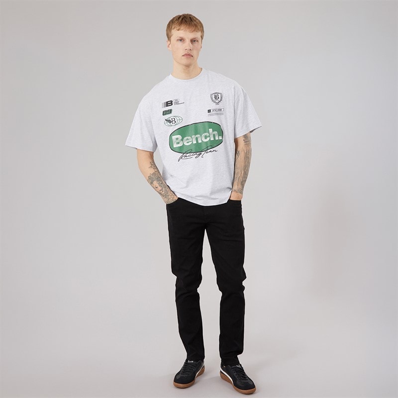 Mens Alvera Oversized T-Shirt Light Grey Marl - Image 4