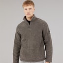 Mens Trevyn 1/4 Zip Funnel Neck Fleece Dark Grey/Black
