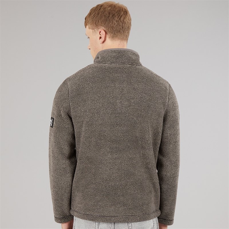Mens Trevyn 1/4 Zip Funnel Neck Fleece Dark Grey/Black - Image 2