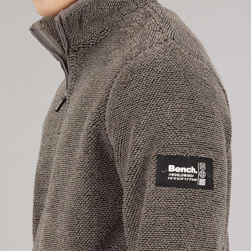 Mens Trevyn 1/4 Zip Funnel Neck Fleece Dark Grey/Black - Image 5