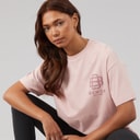 Womens Bianchi Oversized T-Shirt With Puff Print Light Dusky Pink