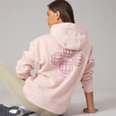Womens Rietta Oversized Hoodie With Graphic Light Dusky Pink