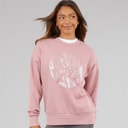 Womens Kaye Crew Sweat With Glitter Graphic Nostalgic Pink