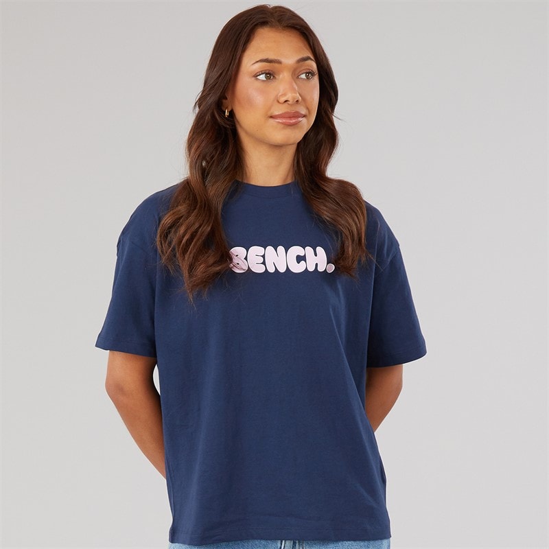Womens Ayenn Oversized T-Shirt With Graphic Print Navy - Image 2