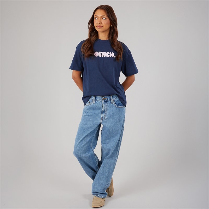 Womens Ayenn Oversized T-Shirt With Graphic Print Navy - Image 4