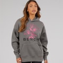 Womens Olly Oversized Hoodie With Graphic Print Charcoal