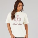 Womens Kaiden Oversized T-Shirt With Crest Graphic Winter White