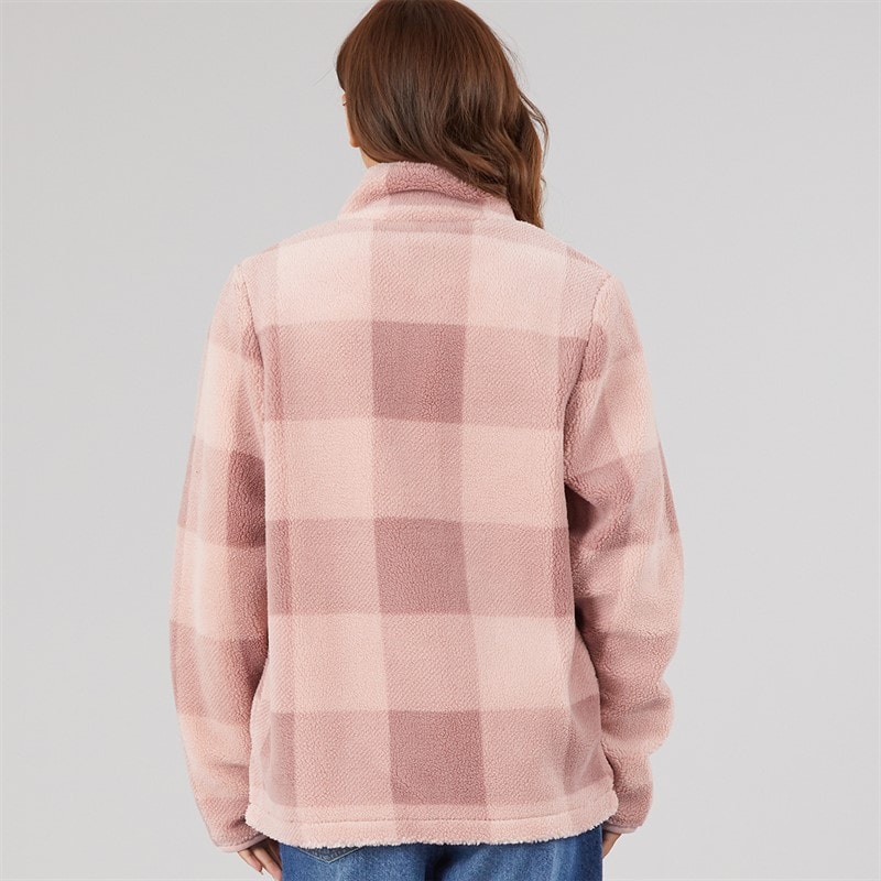 Womens Kess Funnel Neck Borg Light Dusky Pink - Image 2