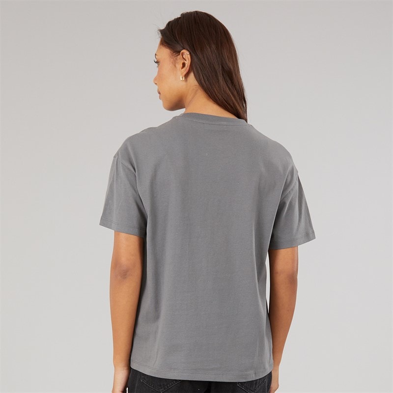 Womens Jana Boxy T-Shirt With Glitter Graphic Charcoal - Image 2
