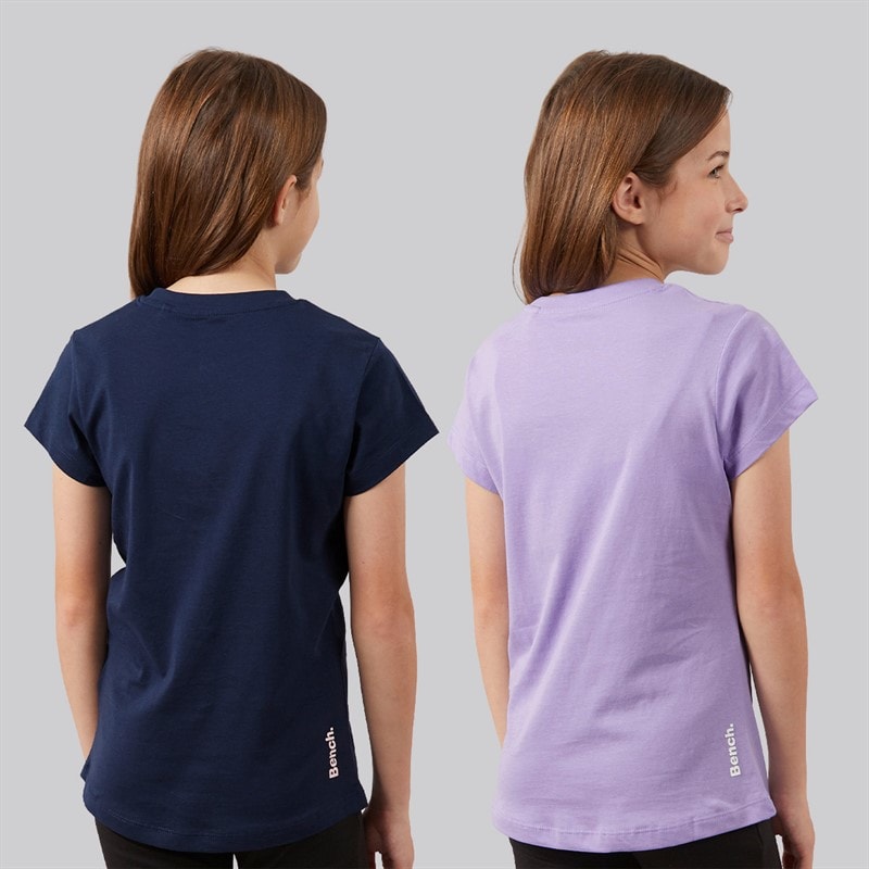 Girls Moonspark Two Pack T-Shirts Navy/Light Lavender - Image 2