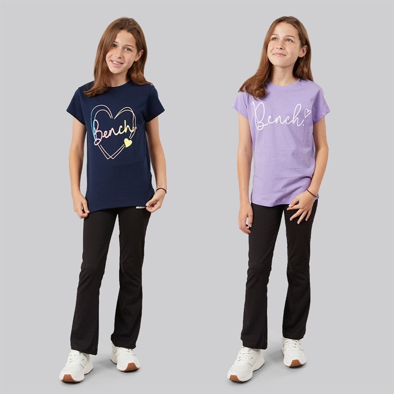 Girls Moonspark Two Pack T-Shirts Navy/Light Lavender - Image 4