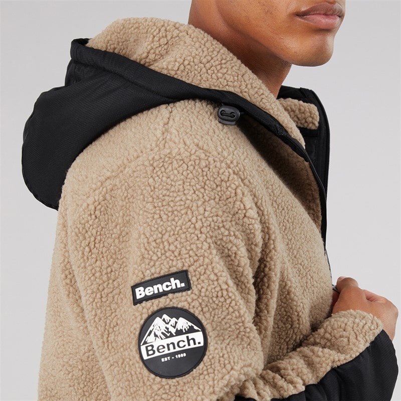 Mens Brecon Hooded Fleece Stone Grey Marl - Image 3