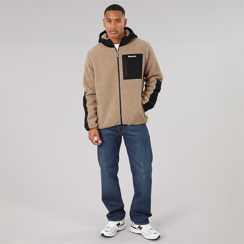 Mens Brecon Hooded Fleece Stone Grey Marl - Image 4