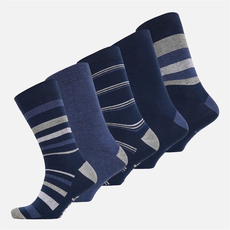 Bench Mens Brookfield Five Pack Dress Socks Navy