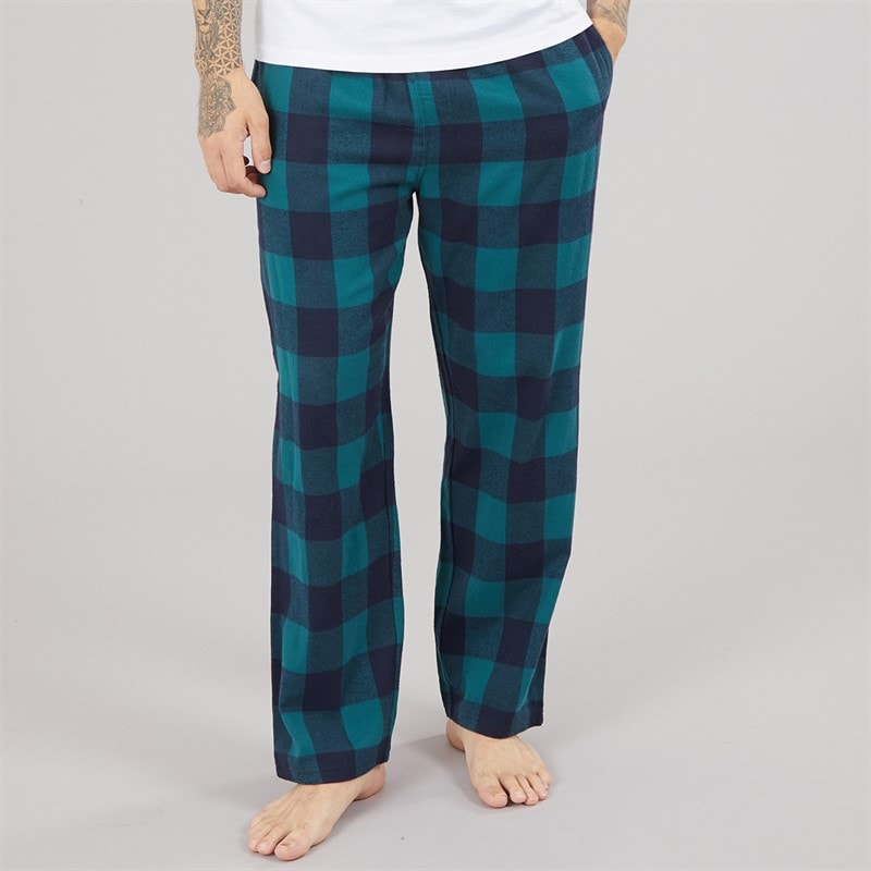Bench Mens Stortford Flannel Check Lounge Pants Navy/Teal