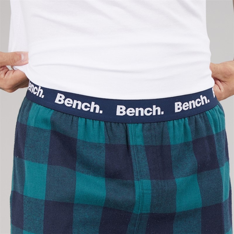 Mens Stortford Flannel Check Lounge Pants Navy/Teal - Image 3