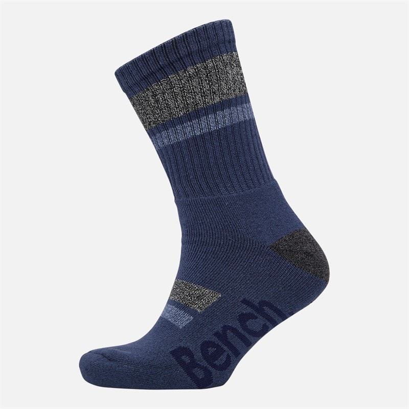 Mens Deroysix Six Pack Boot Socks Navy Blues And Marls - Image 2