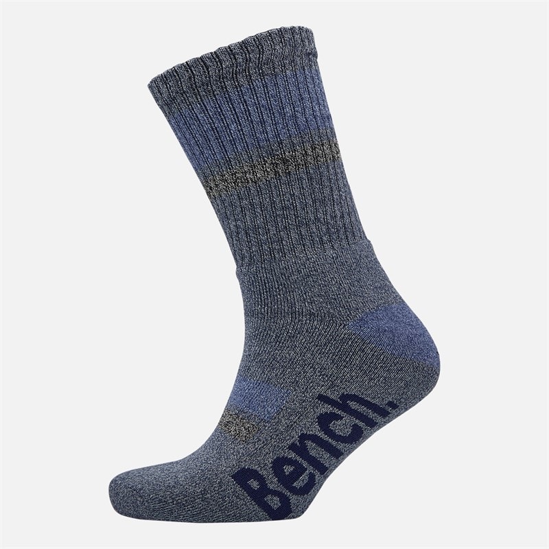 Mens Deroysix Six Pack Boot Socks Navy Blues And Marls - Image 4
