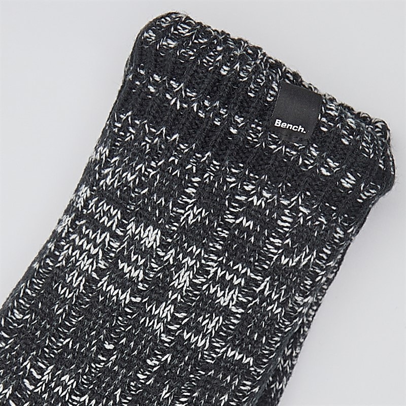 Mens Gronar Sherpa Lined Slipper Socks Black - Image 2
