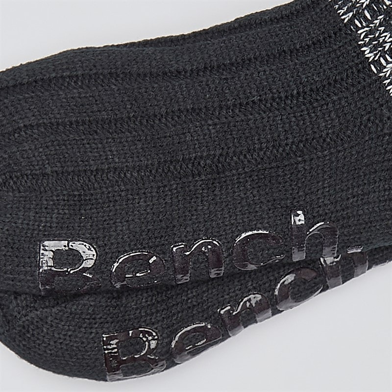 Mens Gronar Sherpa Lined Slipper Socks Black - Image 3