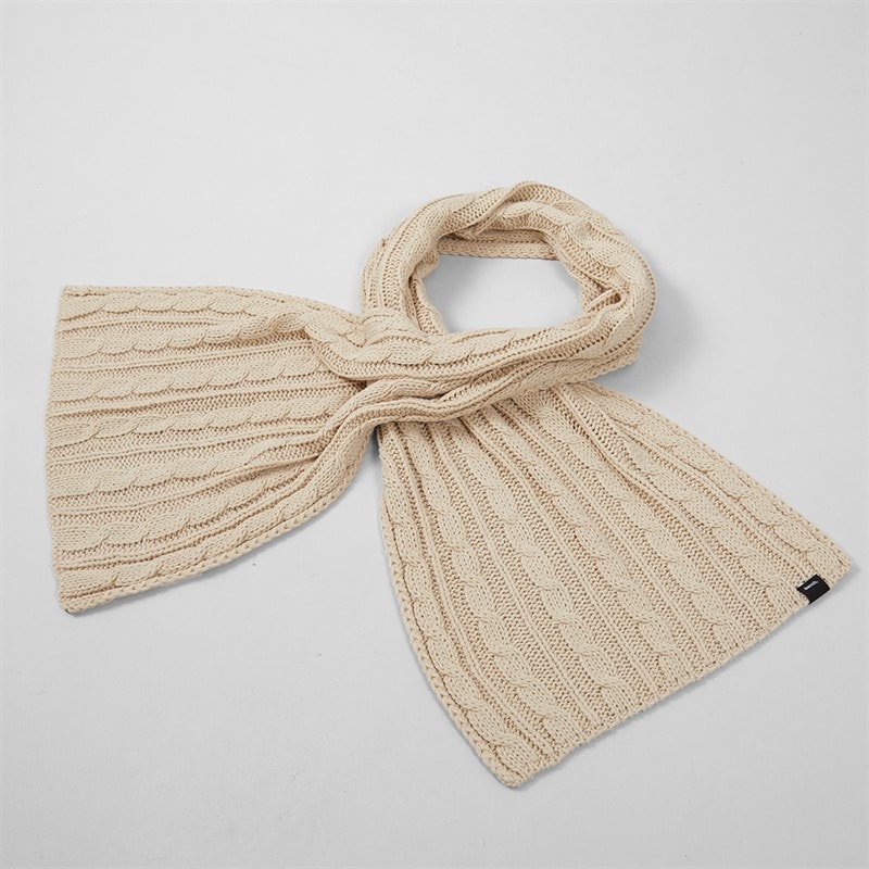 Bench Womens Cable Knit Scarf Dark Chalk