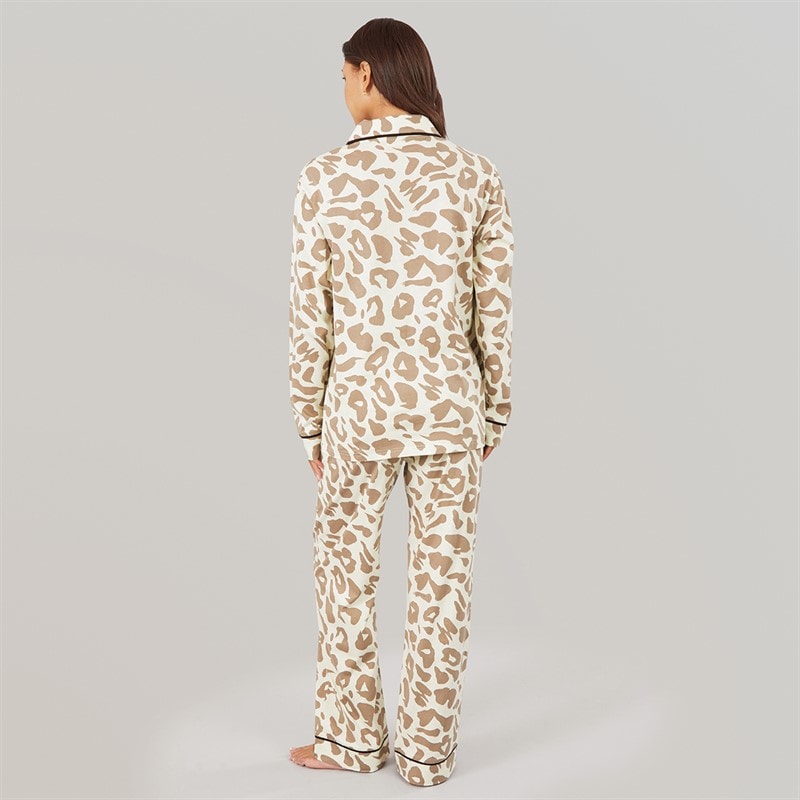 Womens Korda Pyjamas Ecru/Taupe - Image 2