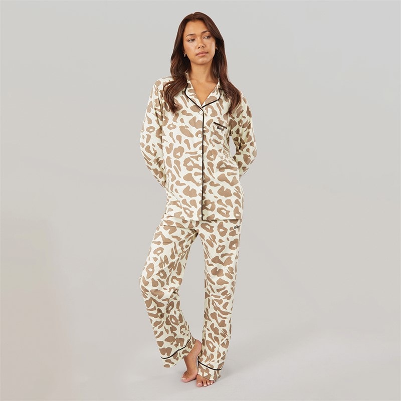 Womens Korda Pyjamas Ecru/Taupe - Image 3